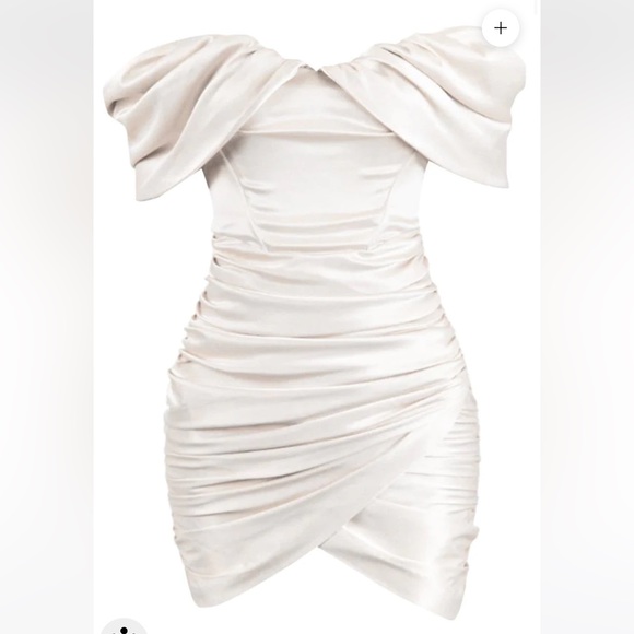 Dresses Leau Clothing Divine Satin Corset Bridal Mini Dress Ivory